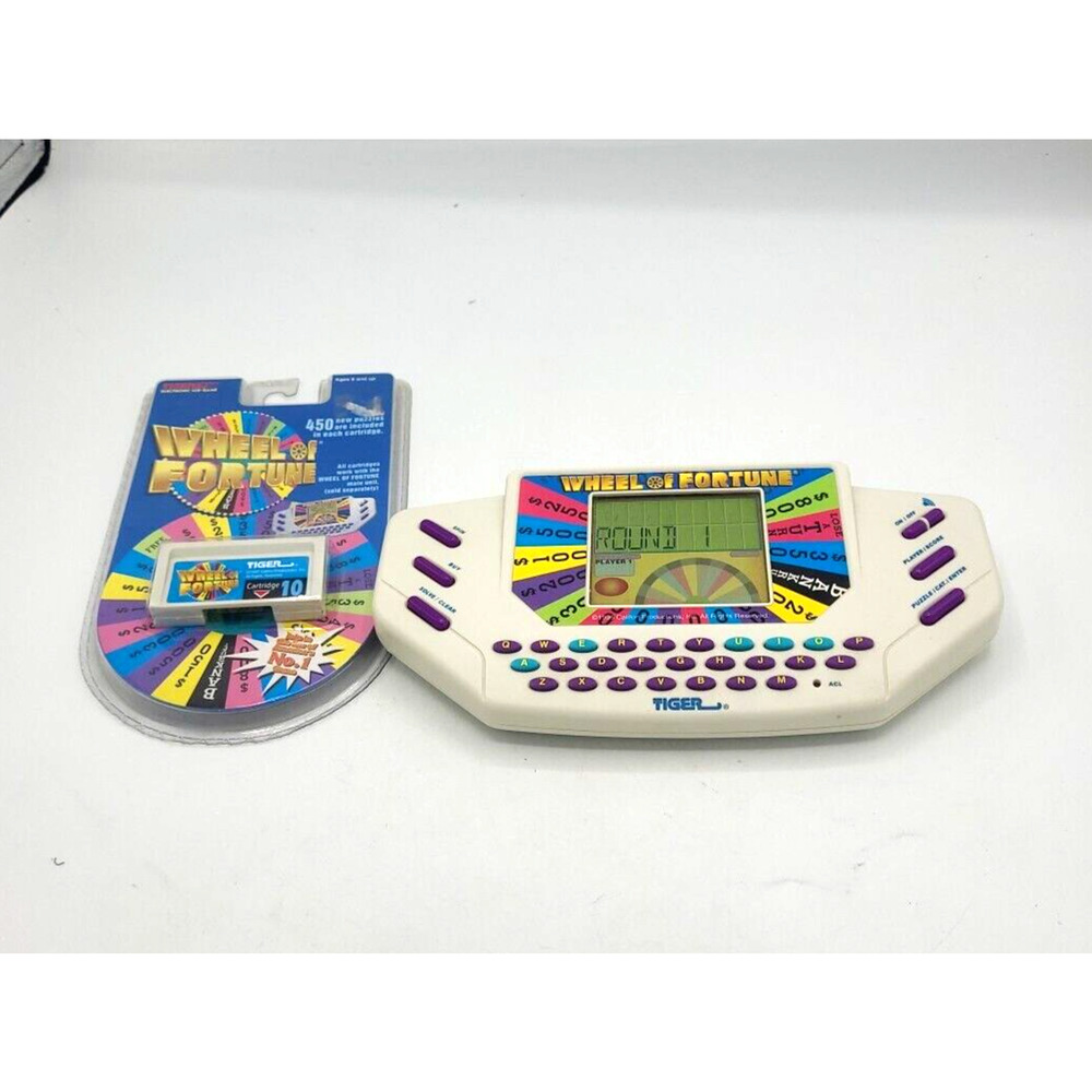 Vintage‎ 1995 Tiger Wheel of Fortune with 2 Cartridges Electronic Handheld Games